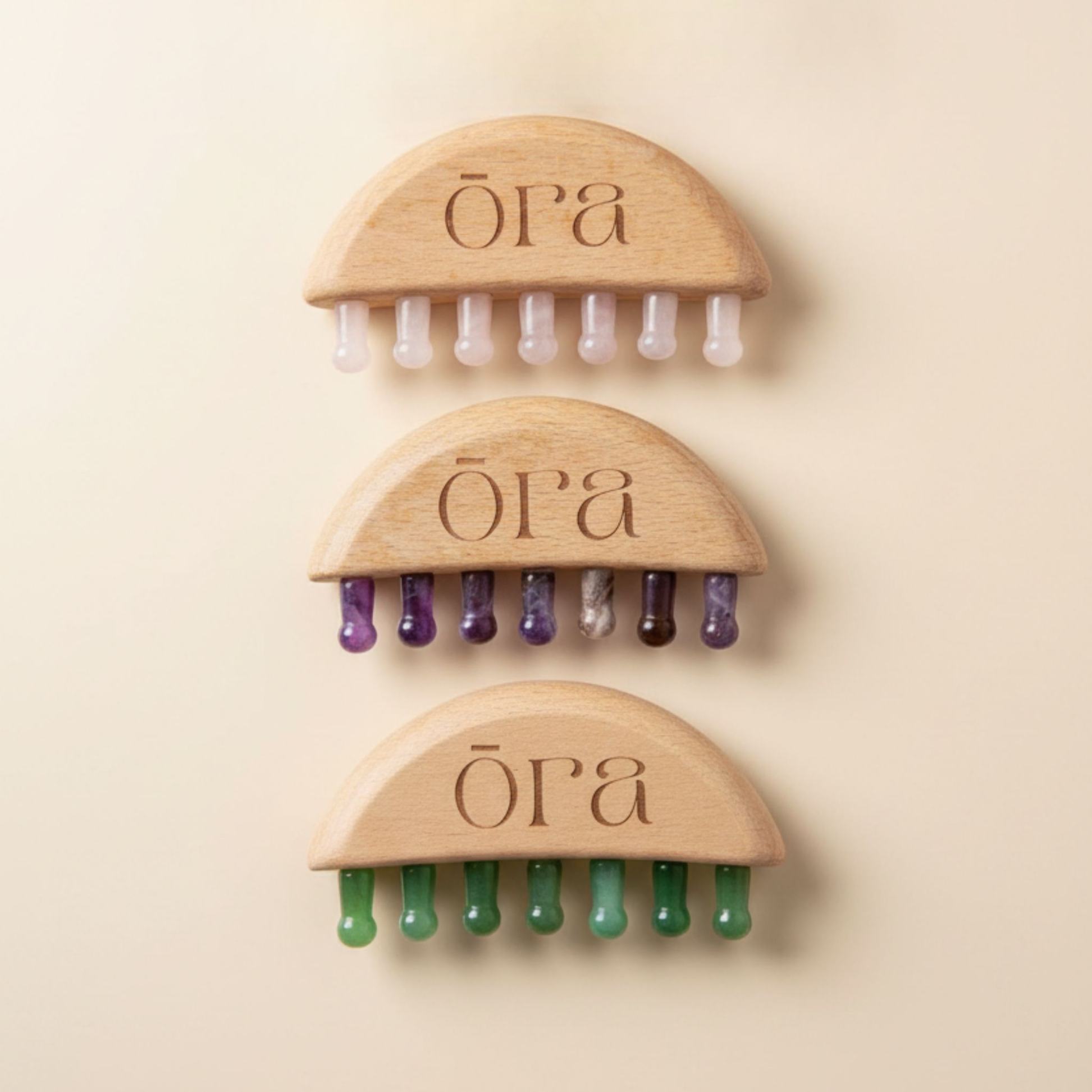 Peigne de massage méridiens - Pierre naturelle